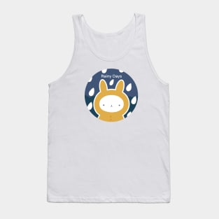 Kawaii „Rabbit in the Rain“ Design | Cute Bunny Illustration | By Atelier Serakara Tank Top